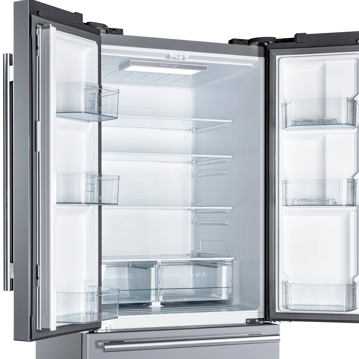 Forno Gallipoli 30-Inch French Door Refrigerator, 17.5 cu.ft Capacity, Modern Decorative Grill, 34-Inch Width, Stainless Steel, No Frost Technology, Energy Efficient - BonPrix Électroménagers
