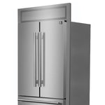 Forno Gallipoli 30-Inch French Door Refrigerator, 17.5 cu.ft Capacity, Modern Decorative Grill, 34-Inch Width, Stainless Steel, No Frost Technology, Energy Efficient - BonPrix Électroménagers