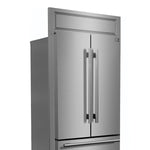 Forno Gallipoli 30-Inch French Door Refrigerator, 17.5 cu.ft Capacity, Modern Decorative Grill, 34-Inch Width, Stainless Steel, No Frost Technology, Energy Efficient - BonPrix Électroménagers