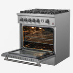 FORNO Giovanni 30-inch Gas Range Stainless Steel, 5 Burners 67,000 BTU, 4.32 cu.ft. Convection Oven - BonPrix Électroménagers