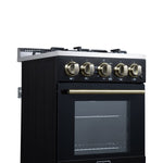 Forno Lamazze 20 Inch Freestanding Gas Range in Black, Compact Design - BonPrix Électroménagers