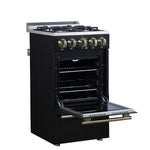 Forno Lamazze 20 Inch Freestanding Gas Range in Black, Compact Design - BonPrix Électroménagers