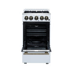 Forno Lamazze 20 Inch Freestanding Gas Range in White, Compact Design - BonPrix Électroménagers