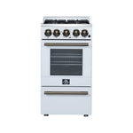 Forno Lamazze 20 Inch Freestanding Gas Range in White, Compact Design - BonPrix Électroménagers