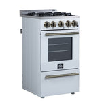 Forno Lamazze 20 Inch Freestanding Gas Range in White, Compact Design - BonPrix Électroménagers