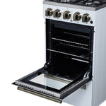 Forno Lamazze 20 Inch Freestanding Gas Range in White, Compact Design - BonPrix Électroménagers