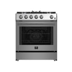 Forno Leonardo 30-Inch Stainless Steel Gas Range, 5 Sealed Burners (Totaling 39,500 BTU), 5 cu.ft. Convection Oven, Continuous Cast Iron Grates, Black Enamel Interior, Auto Re-Ignition, LP Conversion Kit Included - BonPrix Électroménagers