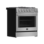 Forno Leonardo 30-Inch Stainless Steel Gas Range, 5 Sealed Burners (Totaling 39,500 BTU), 5 cu.ft. Convection Oven, Continuous Cast Iron Grates, Black Enamel Interior, Auto Re-Ignition, LP Conversion Kit Included - BonPrix Électroménagers