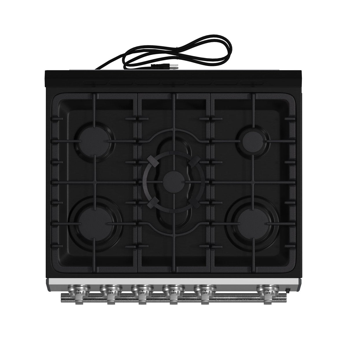 Forno Leonardo 30-Inch Stainless Steel Gas Range, 5 Sealed Burners (Totaling 39,500 BTU), 5 cu.ft. Convection Oven, Continuous Cast Iron Grates, Black Enamel Interior, Auto Re-Ignition, LP Conversion Kit Included - BonPrix Électroménagers