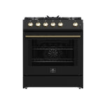 Forno Leonardo Espresso 30-Inch Black Gas Range, 5 Burners, 39,500 BTU, 5 cu.ft Convection Oven - BonPrix Électroménagers
