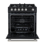 Forno Leonardo Espresso 30-Inch Black Gas Range, 5 Burners, 39,500 BTU, 5 cu.ft Convection Oven - BonPrix Électroménagers