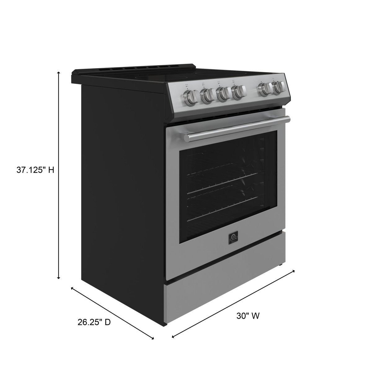 Forno Leonardo Espresso 30-Inch Stainless Steel Electric Range, True Convection, Energy Efficient - BonPrix Électroménagers