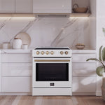 Forno Leonardo Espresso 30-Inch White Electric Range, True Convection, Energy Efficient - BonPrix Électroménagers