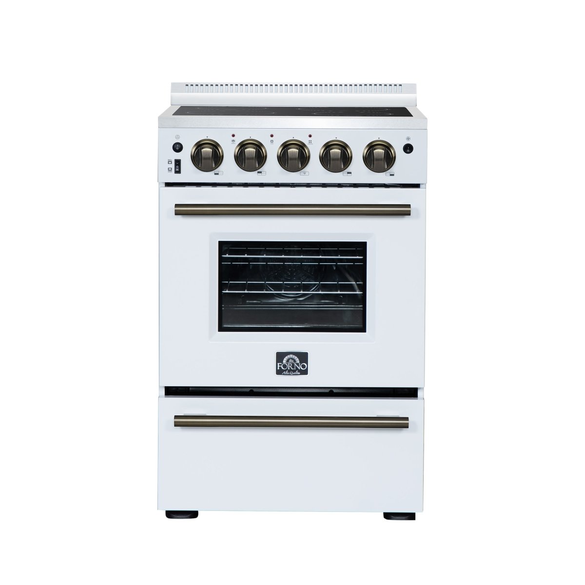 Forno Loiano 24 Inch Freestanding Electric Range in White, Canada Version, Plug and Cord Included - BonPrix Électroménagers