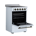 Forno Loiano 24 Inch Freestanding Electric Range in White, Canada Version, Plug and Cord Included - BonPrix Électroménagers