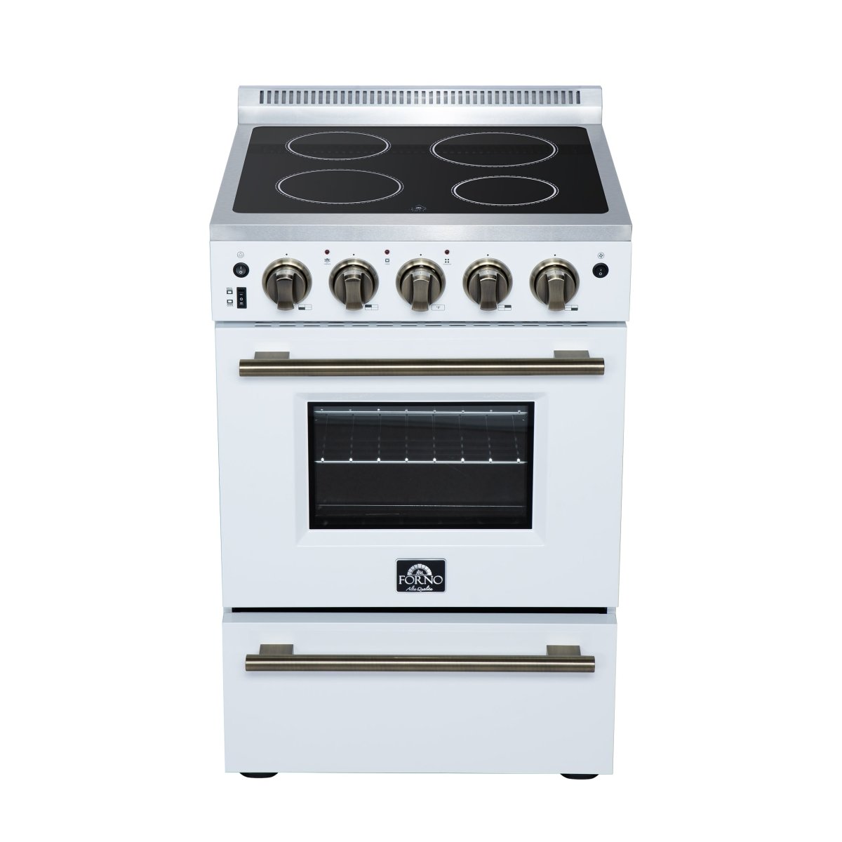 Forno Loiano 24 Inch Freestanding Electric Range in White, Canada Version, Plug and Cord Included - BonPrix Électroménagers