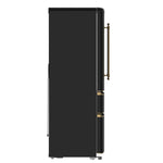 Forno Luigi 33-Inch French Door Refrigerator, 18 cu.ft, Black Finish, Antique Brass Handles, ENERGY STAR Certified - BonPrix Électroménagers