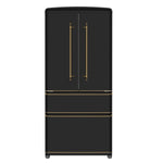 Forno Luigi 33-Inch French Door Refrigerator, 18 cu.ft, Black Finish, Antique Brass Handles, ENERGY STAR Certified - BonPrix Électroménagers