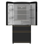 Forno Luigi 33-Inch French Door Refrigerator, 18 cu.ft, Black Finish, Antique Brass Handles, ENERGY STAR Certified - BonPrix Électroménagers