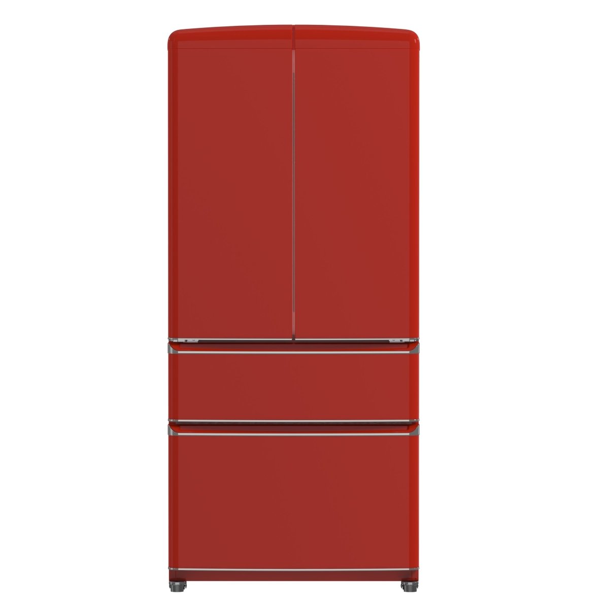 Forno Luigi 33-Inch French Door Refrigerator, 18 cu.ft, Red Finish, Handle-Free Design, ENERGY STAR Certified - BonPrix Électroménagers