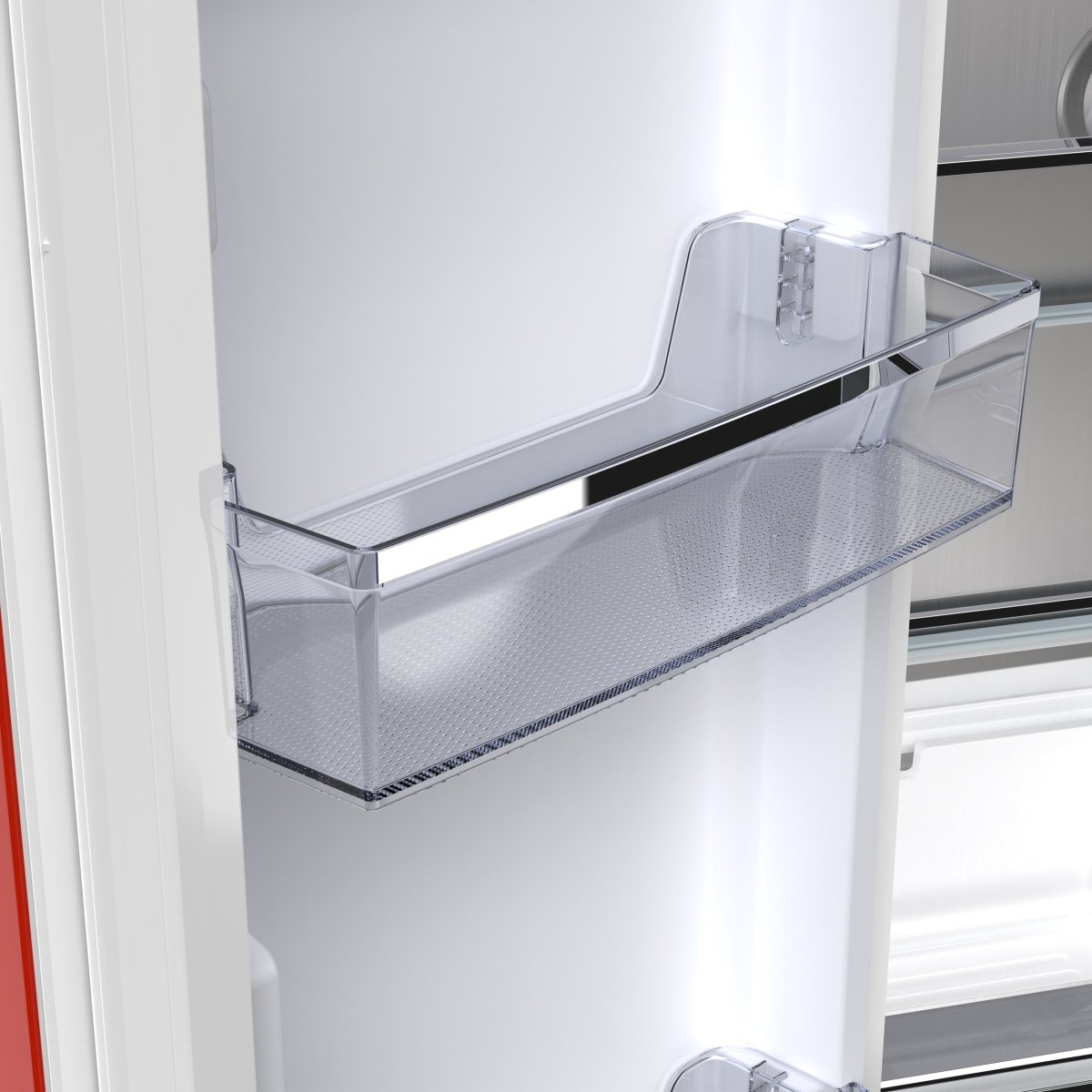 Forno Luigi 33-Inch French Door Refrigerator, 18 cu.ft, Red Finish, Handle-Free Design, ENERGY STAR Certified - BonPrix Électroménagers
