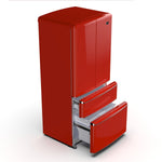 Forno Luigi 33-Inch French Door Refrigerator, 18 cu.ft, Red Finish, Handle-Free Design, ENERGY STAR Certified - BonPrix Électroménagers