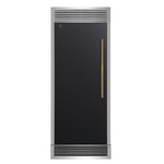 Forno Maderno 28" Built-In Convertible Refrigerator in Black, 13.6 cu.ft. Left Swing with Decorative Grill - 32" Wide - BonPrix Électroménagers