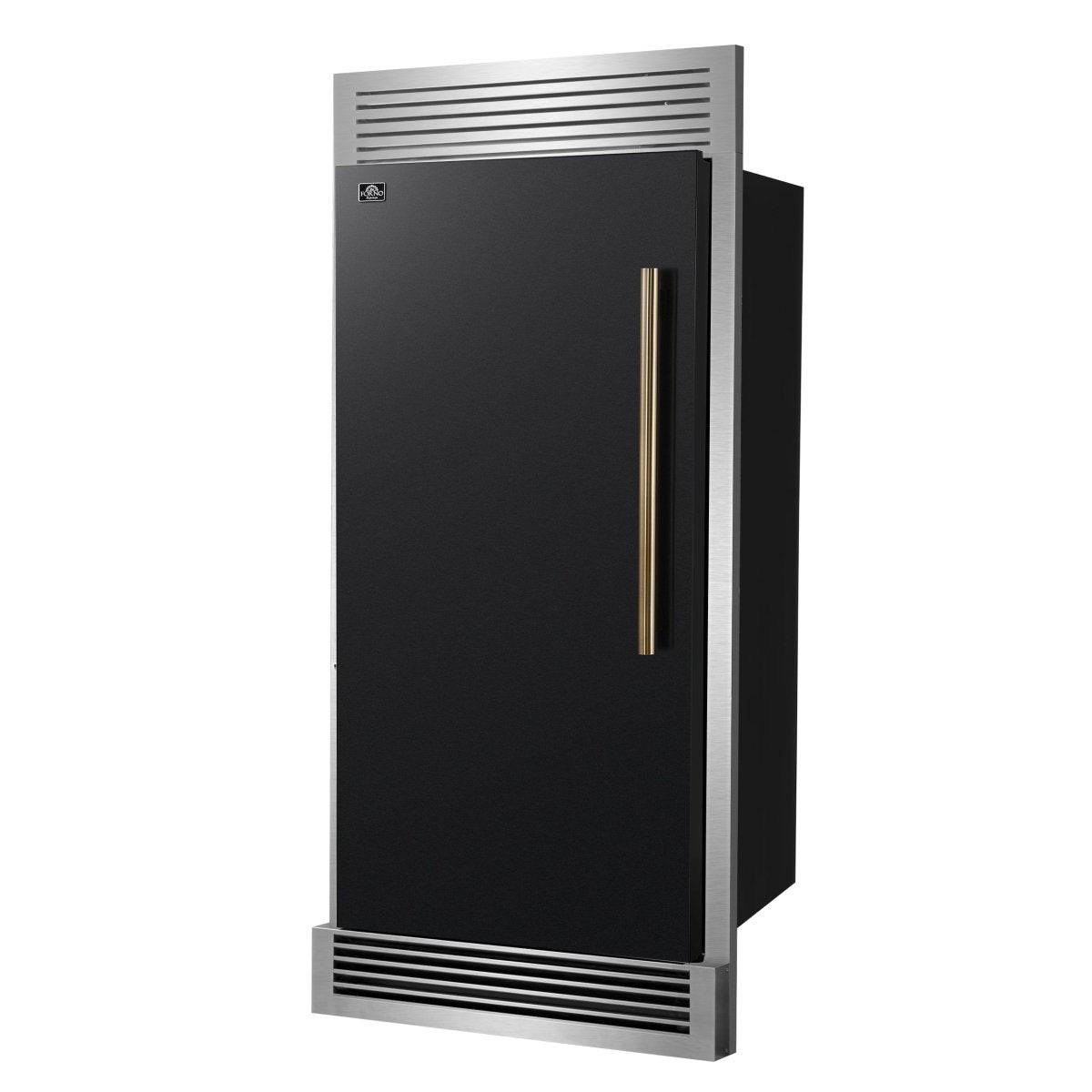 Forno Maderno 28" Built-In Convertible Refrigerator in Black, 13.6 cu.ft. Left Swing with Decorative Grill - 32" Wide - BonPrix Électroménagers