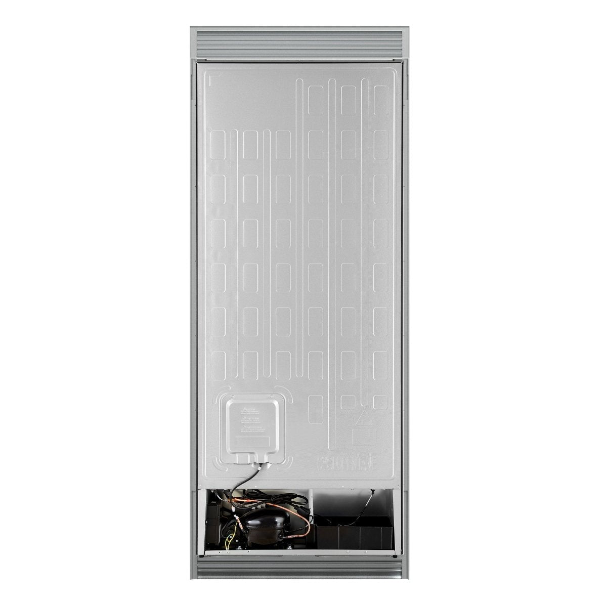 Forno Maderno 28-Inch Built-In Convertible Refrigerator in Black with Antique Brass Handle, 13.6 cu.ft. Right Swing with Decorative Trim - 32-Inch Wide - BonPrix Électroménagers