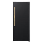 Forno Maderno 28-Inch Convertible Freezer/Refrigerator in Black with Antique Brass Handle, 13.6 cu.ft. Right Swing - BonPrix Électroménagers