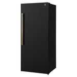 Forno Maderno 28-Inch Convertible Freezer/Refrigerator in Black with Antique Brass Handle, 13.6 cu.ft. Right Swing - BonPrix Électroménagers