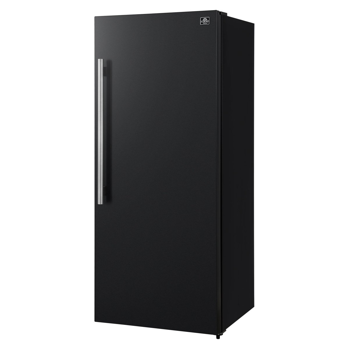 Forno Maderno 28-Inch Convertible Freezer/Refrigerator in Black with Antique Brass Handle, 13.6 cu.ft. Right Swing - BonPrix Électroménagers