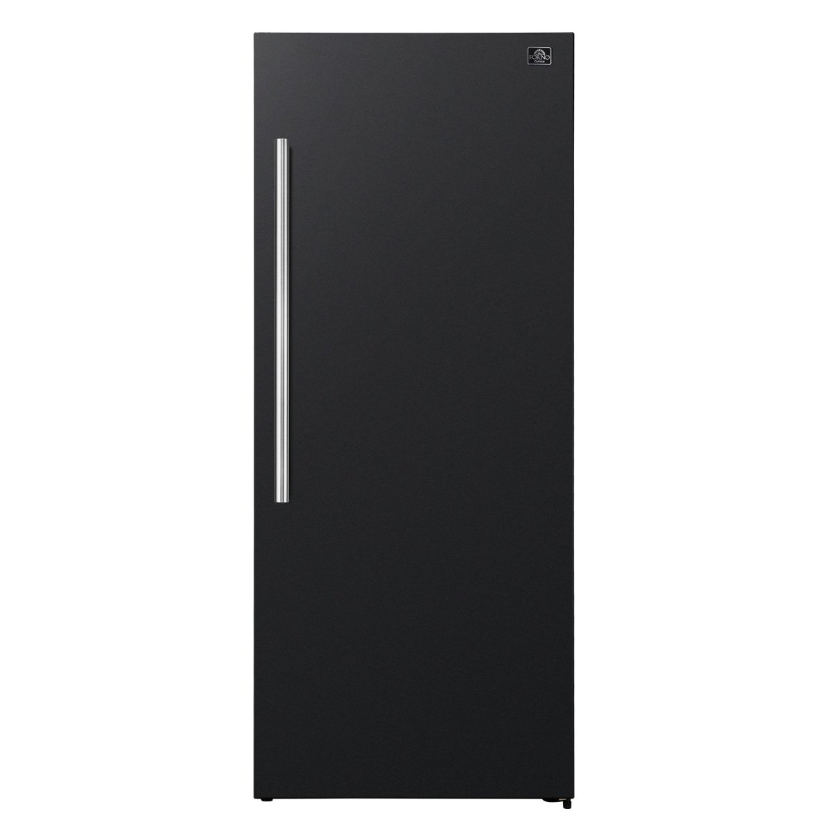 Forno Maderno 28-Inch Convertible Freezer/Refrigerator in Black with Antique Brass Handle, 13.6 cu.ft. Right Swing - BonPrix Électroménagers