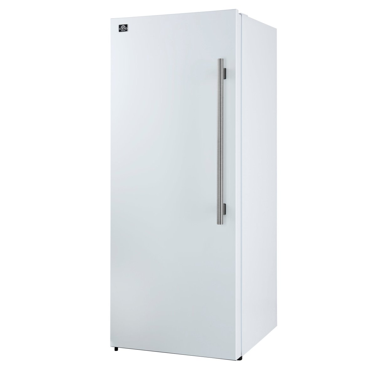 Forno Maderno 28-Inch Convertible Upright Freezer/Refrigerator in White with Antique Brass Handle, 13.6 cu.ft., Left Swing - BonPrix Électroménagers
