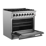 Forno Marco 36-Inch Dual Fuel Range, Stainless Steel, 6 Burners, 67,000 BTU, True Convection Oven, Energy Efficient - BonPrix Électroménagers