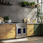 Forno Massimo 30-Inch Freestanding French Door Gas Range, 4 Burners, Convection Oven, Energy Efficient - BonPrix Électroménagers