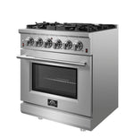 Forno Massimo 30-Inch Freestanding Gas Range, 5 Burners, True Convection Oven - BonPrix Électroménagers
