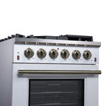 Forno Massimo 30-Inch White Freestanding Gas Range, 5 Burners, True Convection Oven - BonPrix Électroménagers