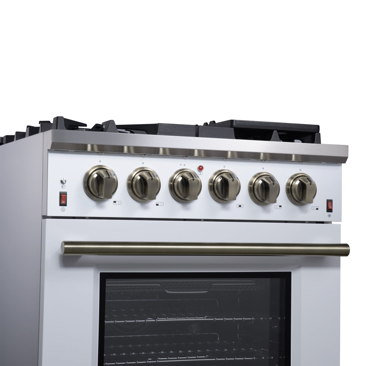 Forno Massimo 30-Inch White Freestanding Gas Range, 5 Burners, True Convection Oven - BonPrix Électroménagers