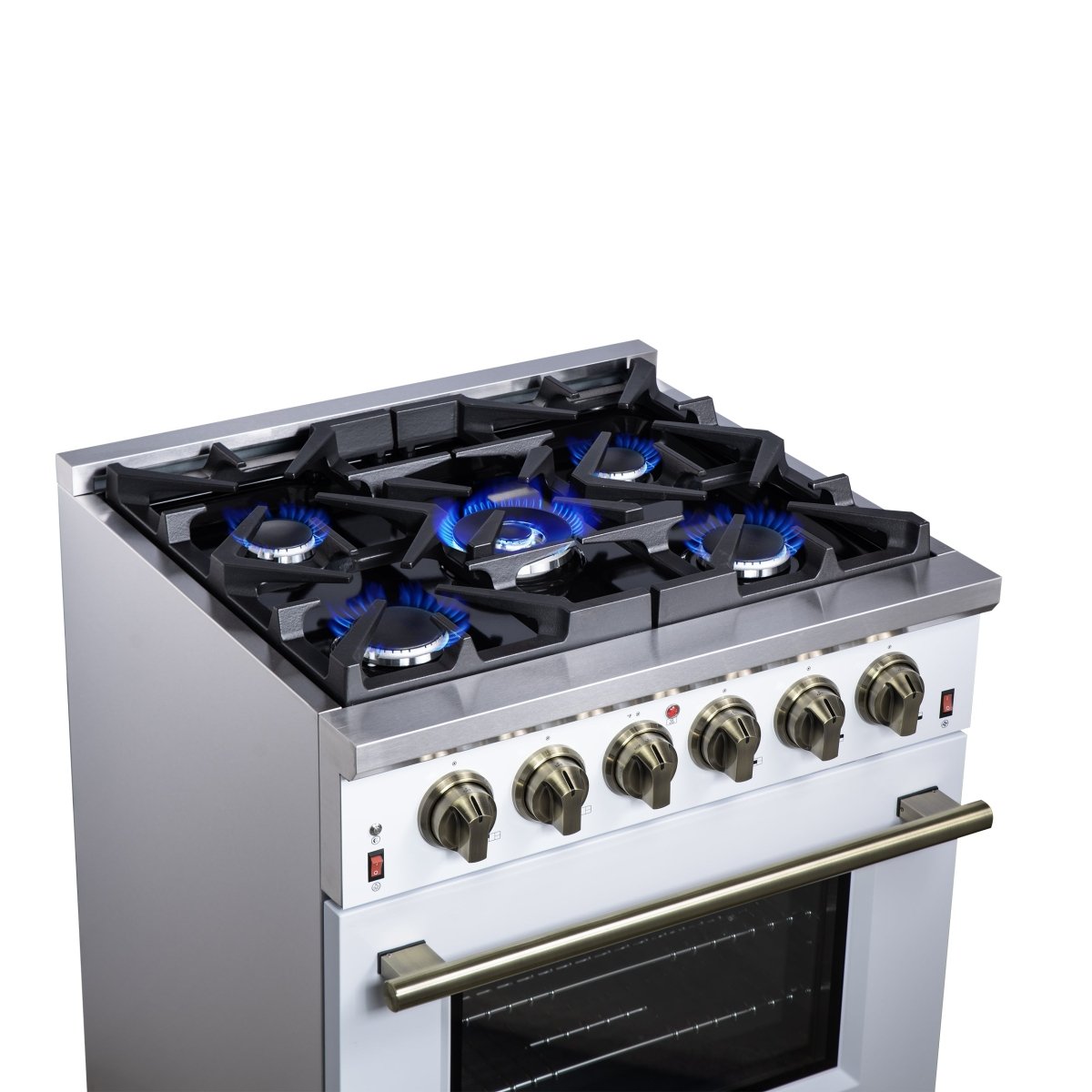 Forno Massimo 30-Inch White Freestanding Gas Range, 5 Burners, True Convection Oven - BonPrix Électroménagers