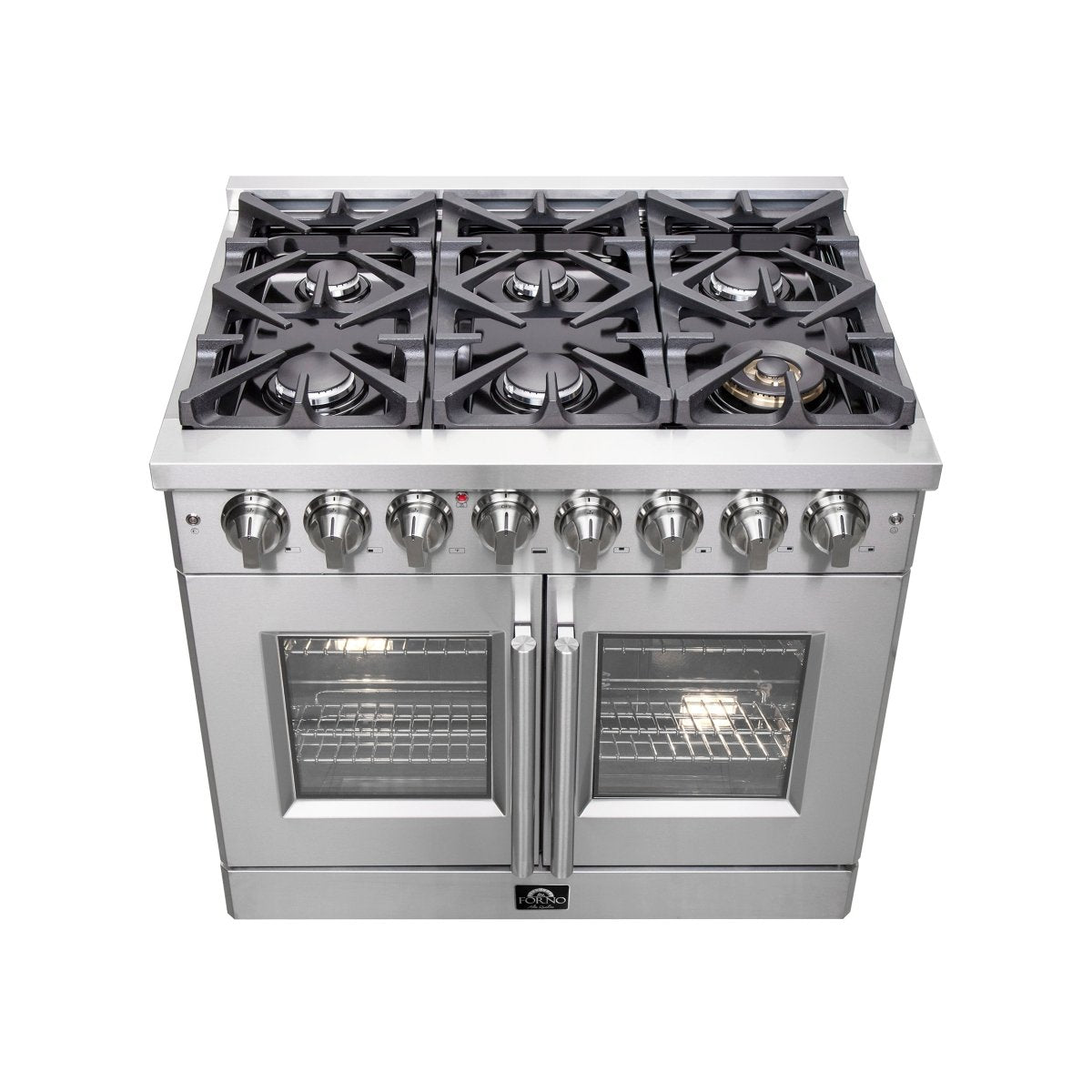 Forno Massimo 36-Inch Freestanding French Door Dual Fuel Range, 6 Burners, True Convection Oven - BonPrix Électroménagers