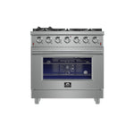 Forno Massimo 36-Inch Freestanding Gas Range, 6 Sealed Burners, Convection Oven, Energy Efficient - BonPrix Électroménagers
