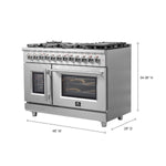 Forno Massimo 48-Inch Freestanding French Door Dual Fuel Range, 8 Burners, True Convection Oven - BonPrix Électroménagers