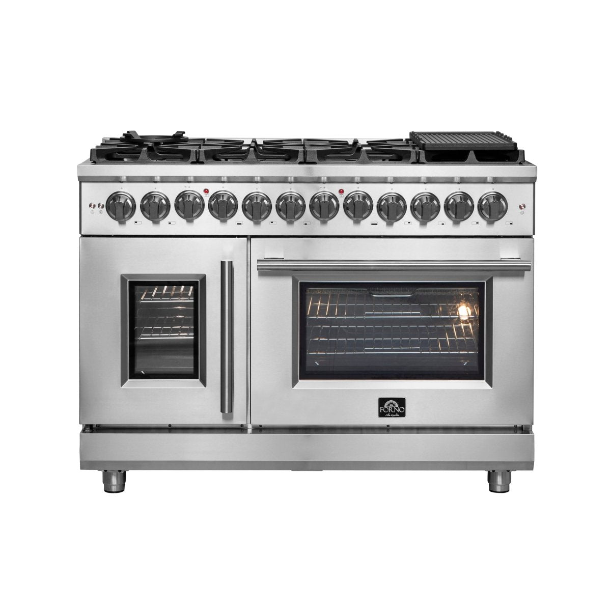 Forno Massimo 48-Inch Freestanding French Door Dual Fuel Range, 8 Burners, True Convection Oven - BonPrix Électroménagers