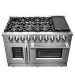 Forno Massimo 48-Inch Freestanding French Door Gas Range, 8 Burners, Convection Oven, Energy Efficient - BonPrix Électroménagers