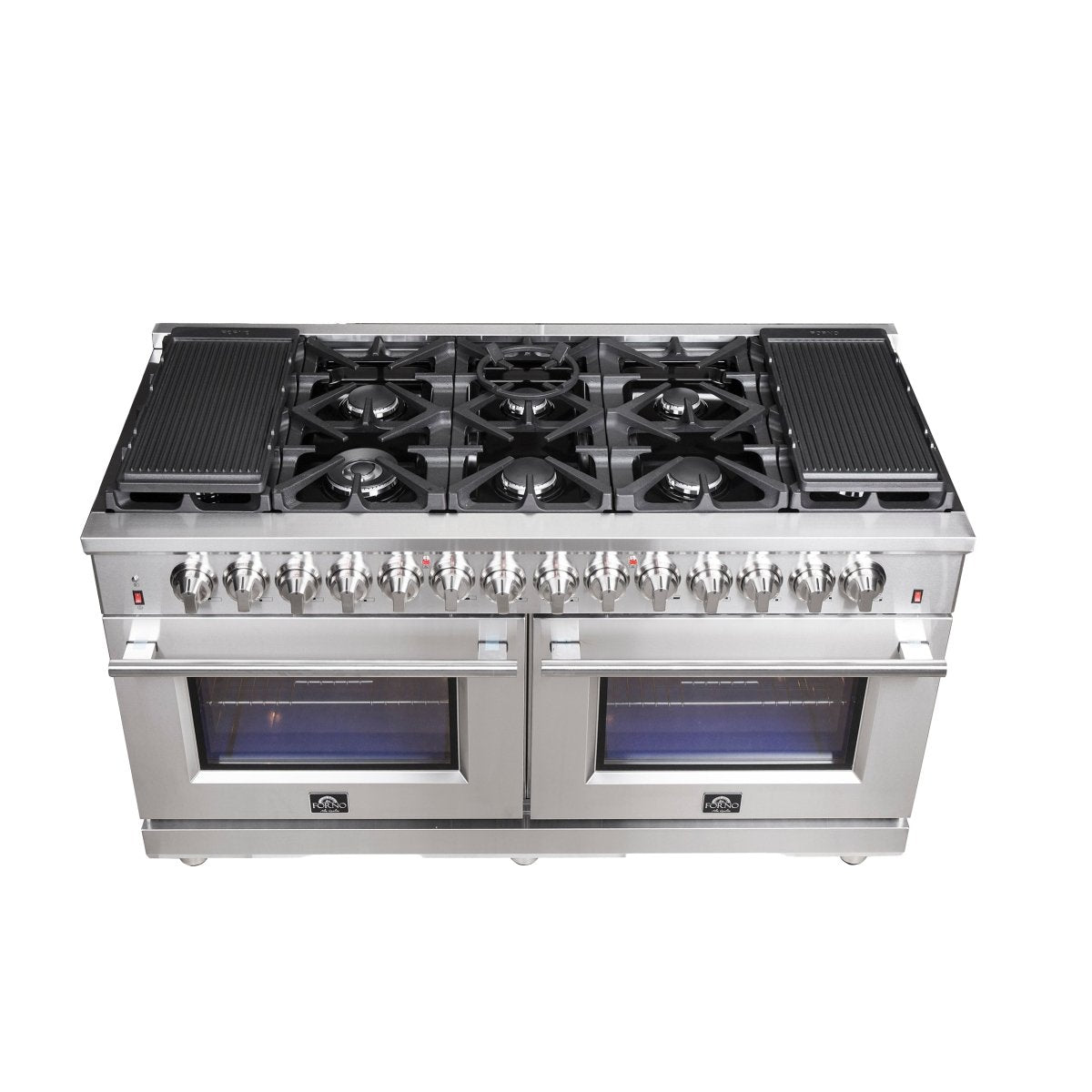 Forno Massimo 60-Inch Freestanding Dual Fuel Range, 10 Burners, Double Convection Ovens - BonPrix Électroménagers