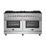 Forno Massimo 60-Inch Freestanding Dual Fuel Range, 10 Burners, Double Convection Ovens - BonPrix Électroménagers