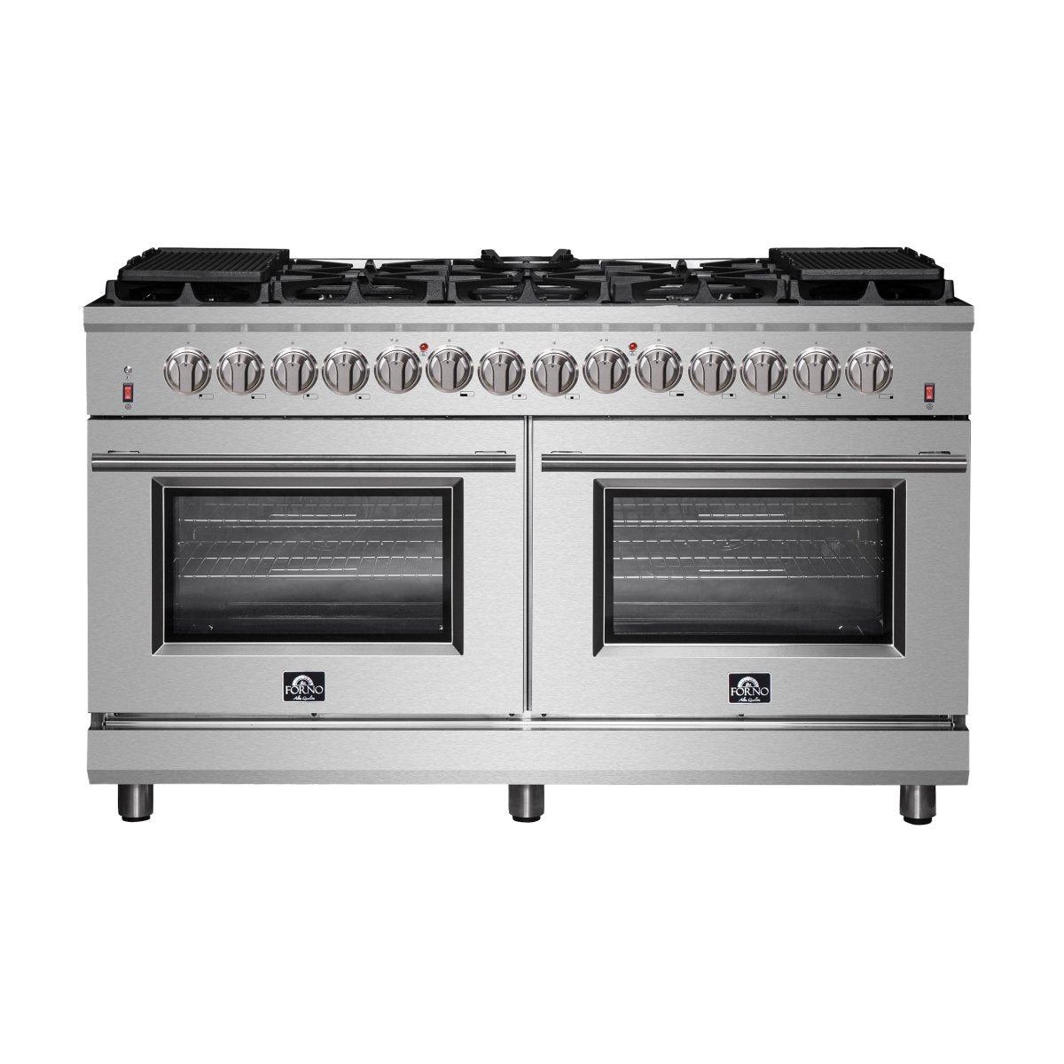 Forno Massimo 60-Inch Freestanding Dual Fuel Range, 10 Burners, Double Convection Ovens - BonPrix Électroménagers