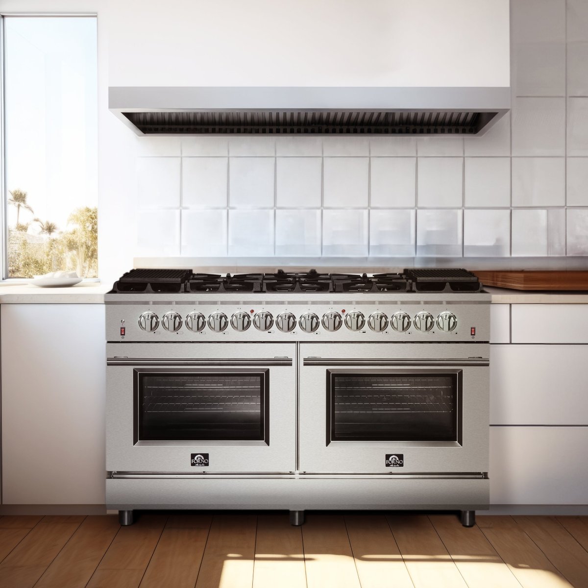 Forno Massimo 60-Inch Freestanding Dual Fuel Range, 10 Burners, Double Convection Ovens - BonPrix Électroménagers
