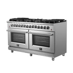 Forno Massimo 60-Inch Freestanding Dual Fuel Range, 10 Burners, Double Convection Ovens - BonPrix Électroménagers